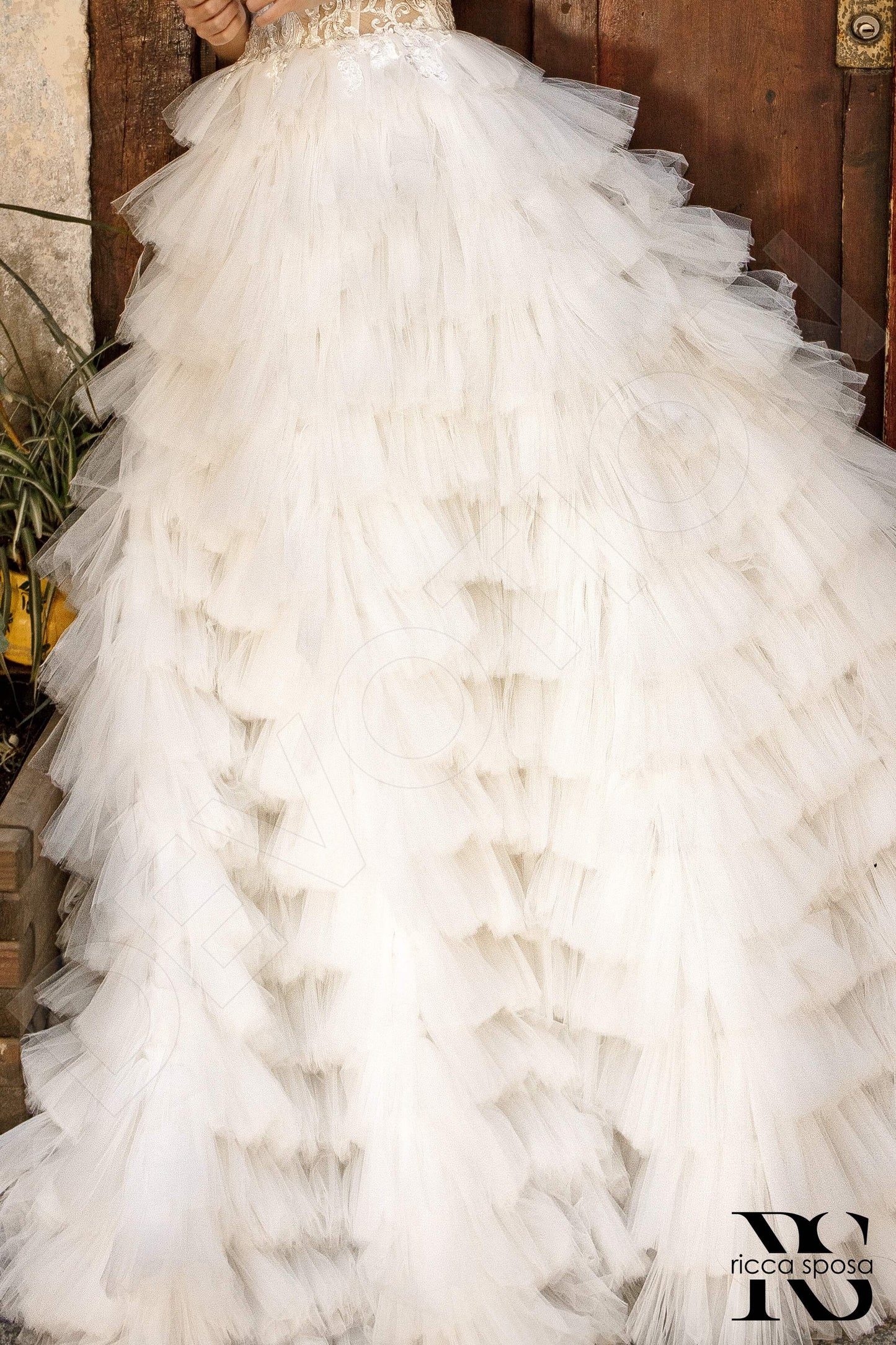Kara Illusion back Princess/Ball Gown Short/ Cap sleeve Wedding Dress 7