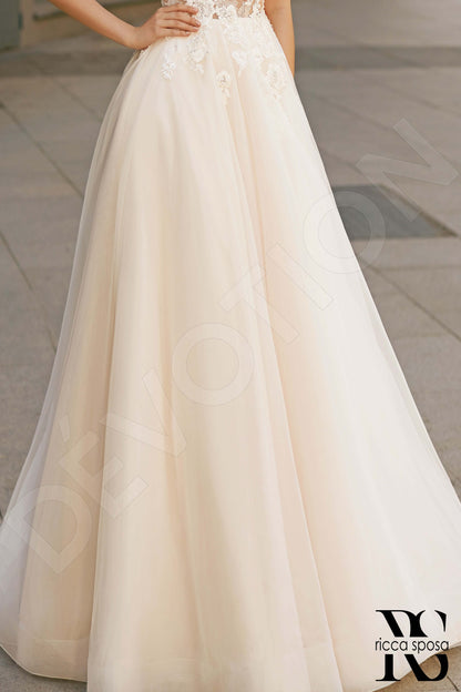 Maeve Illusion back A-line Sleeveless Wedding Dress 7