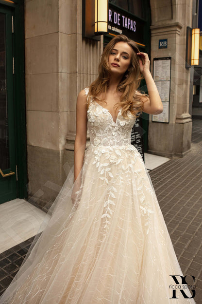 Marsellina Open back A-line Sleeveless Wedding Dress 2