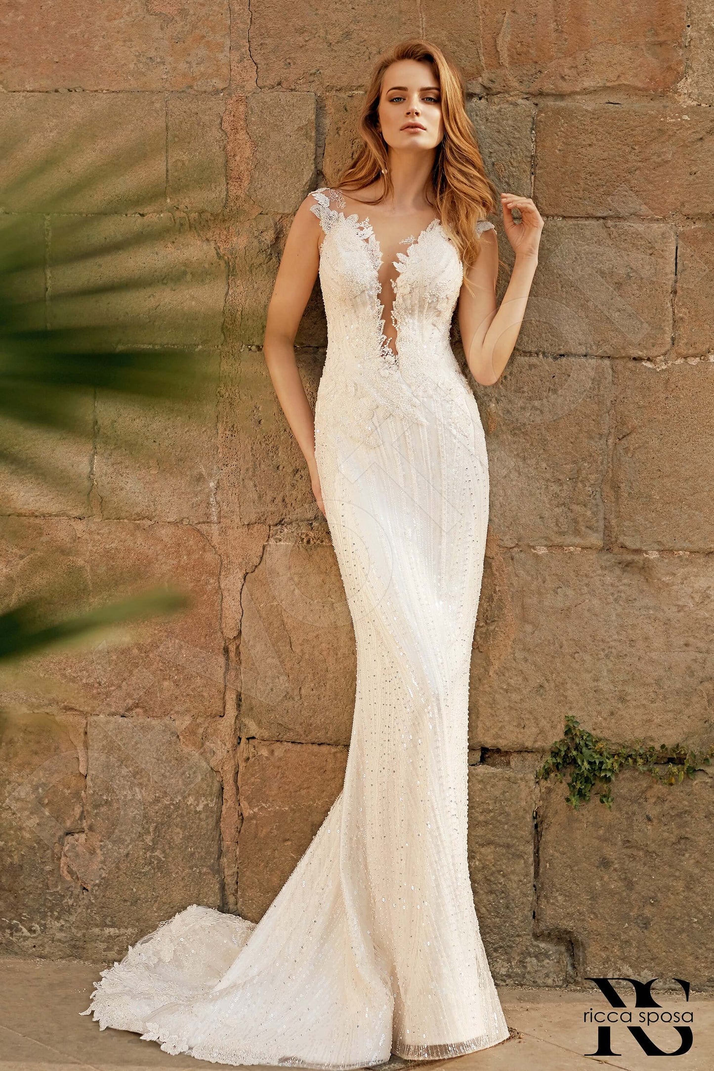 Rosia Full back Sheath/Column Sleeveless Wedding Dress Front