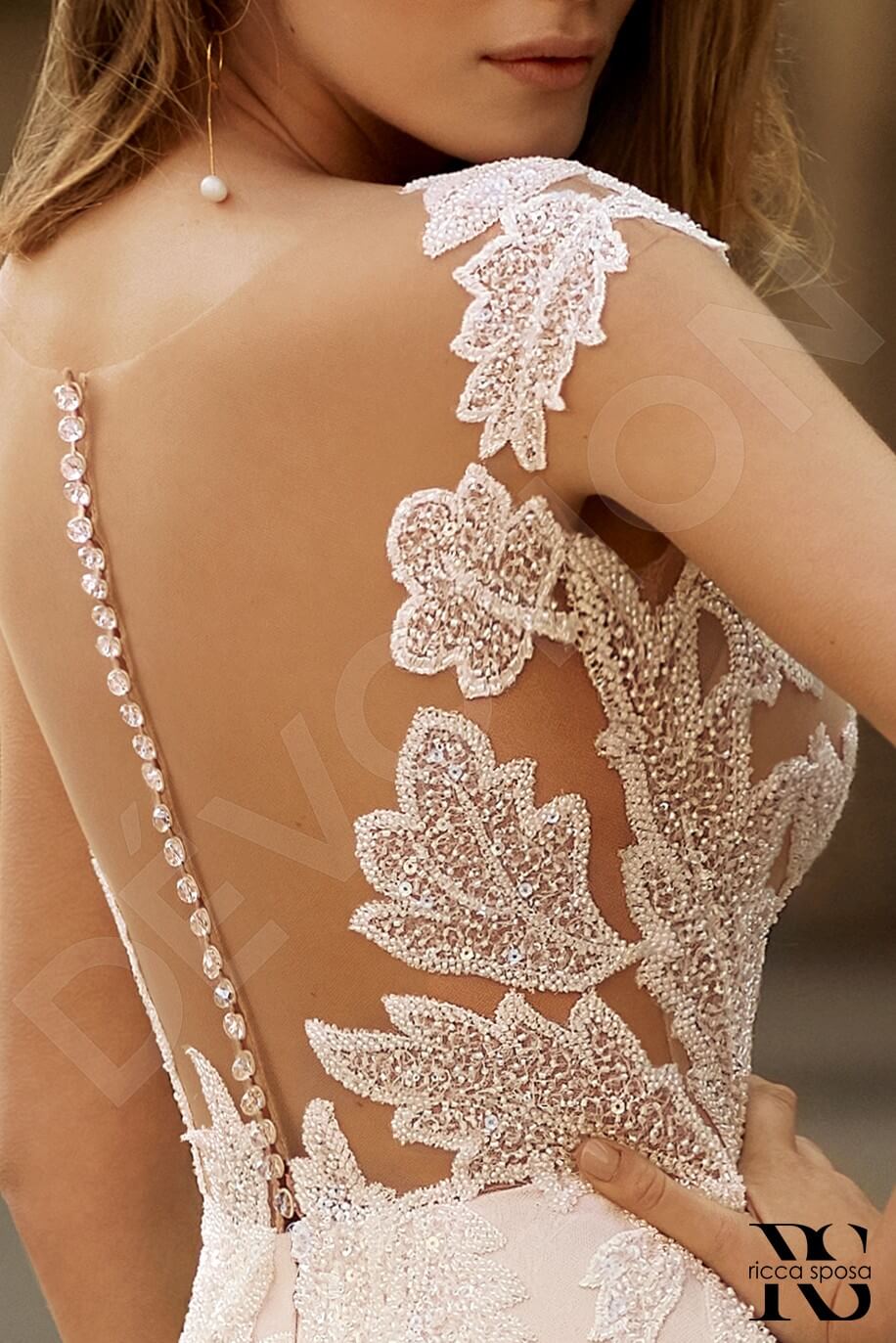Siania Full back Trumpet/Mermaid Short/ Cap sleeve Wedding Dress 5