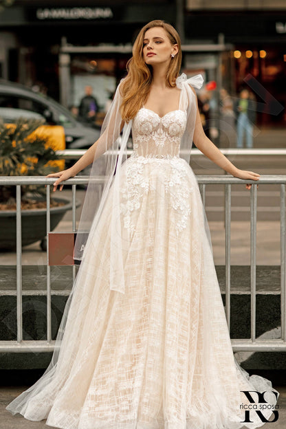 Tonisha Full back A-line Straps Wedding Dress Front