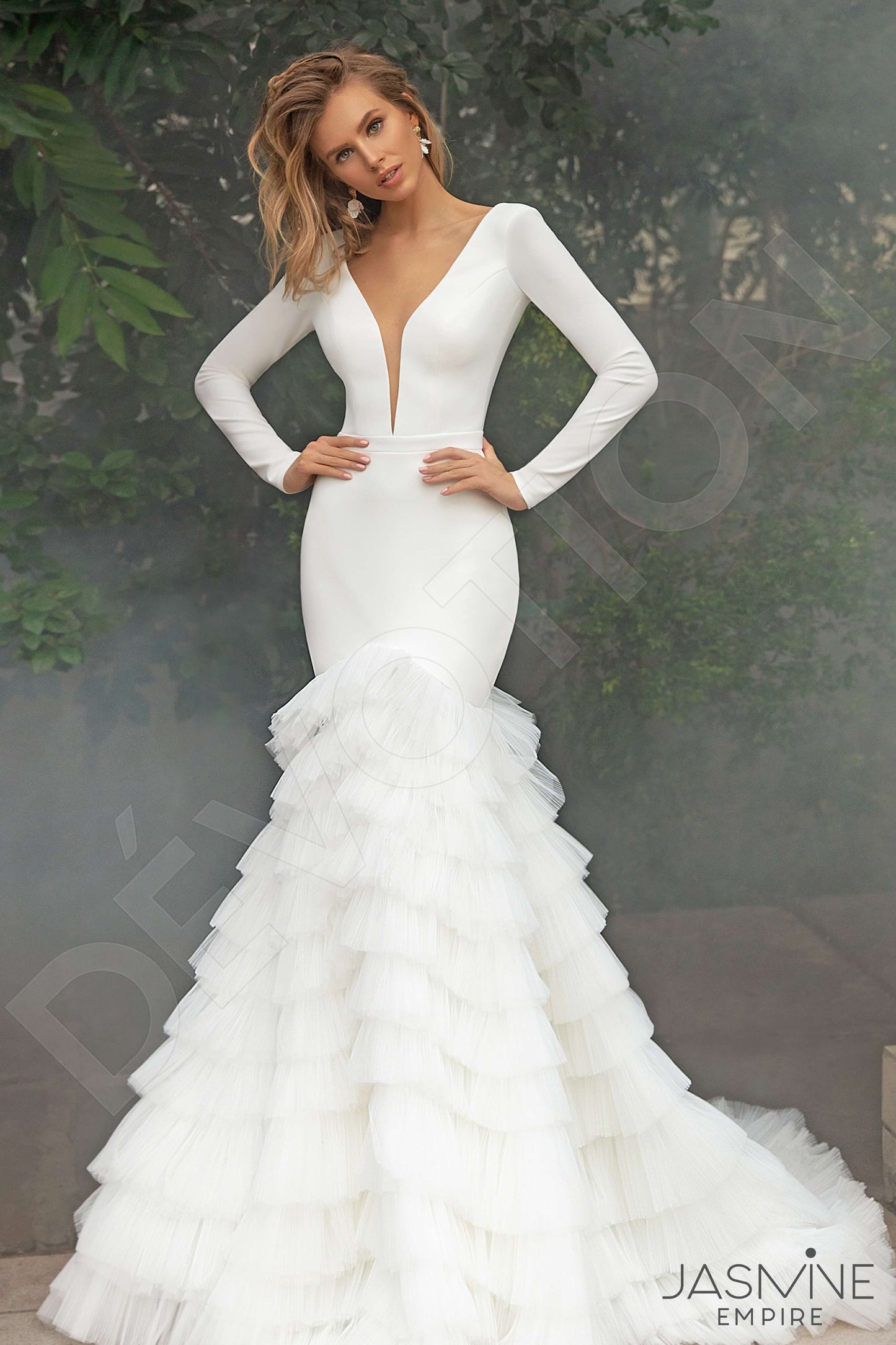 Bonita Open back Trumpet/Mermaid Long sleeve Wedding Dress Front