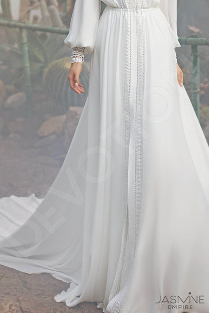 Rebeca Full back A-line Long sleeve Wedding Dress 5