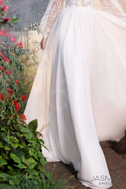 Elara Illusion back A-line Long sleeve Wedding Dress 6