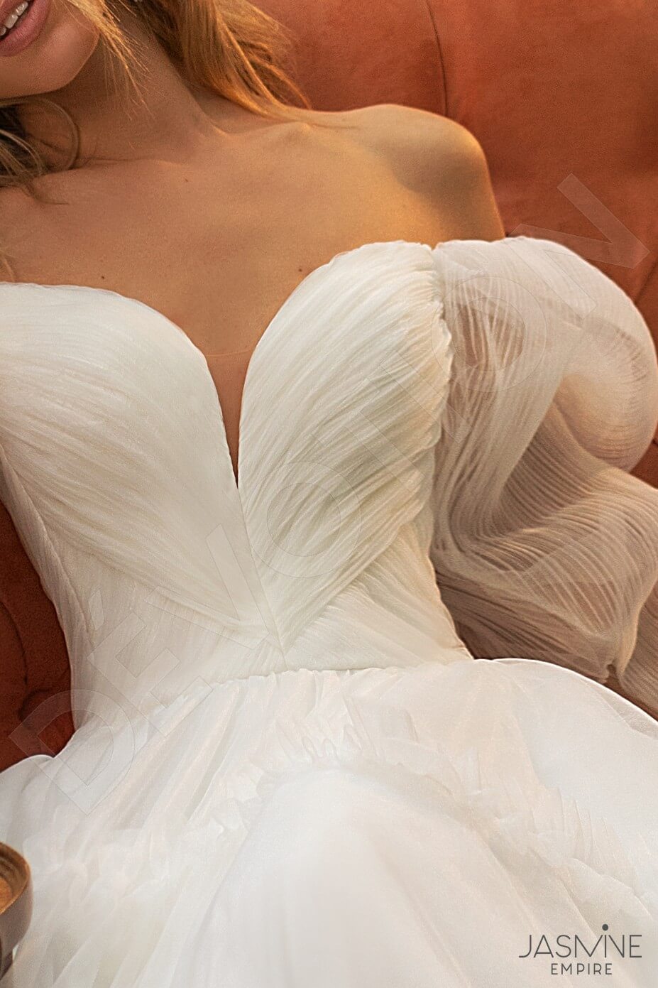 Elza A-line Off-shoulder/Drop shoulders Ivory Wedding dress