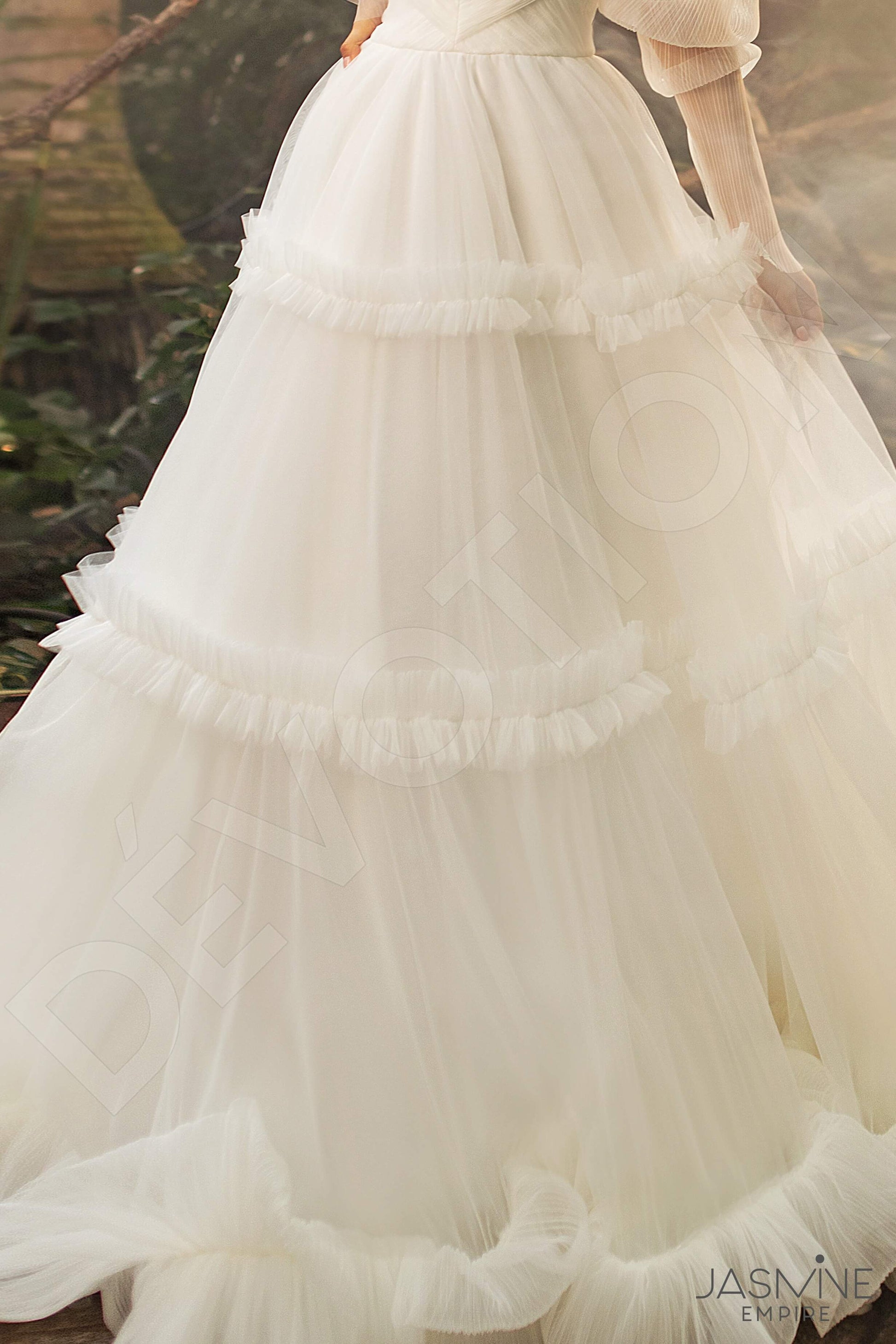 Elza A-line Off-shoulder/Drop shoulders Ivory Wedding dress