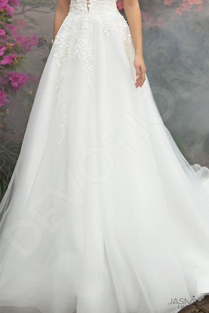 Kesidi Full back A-line Short/ Cap sleeve Wedding Dress 6