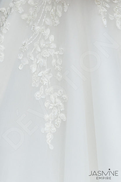 Kesidi Full back A-line Short/ Cap sleeve Wedding Dress 7