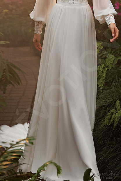 Melanie Full back A-line Long sleeve Wedding Dress 7