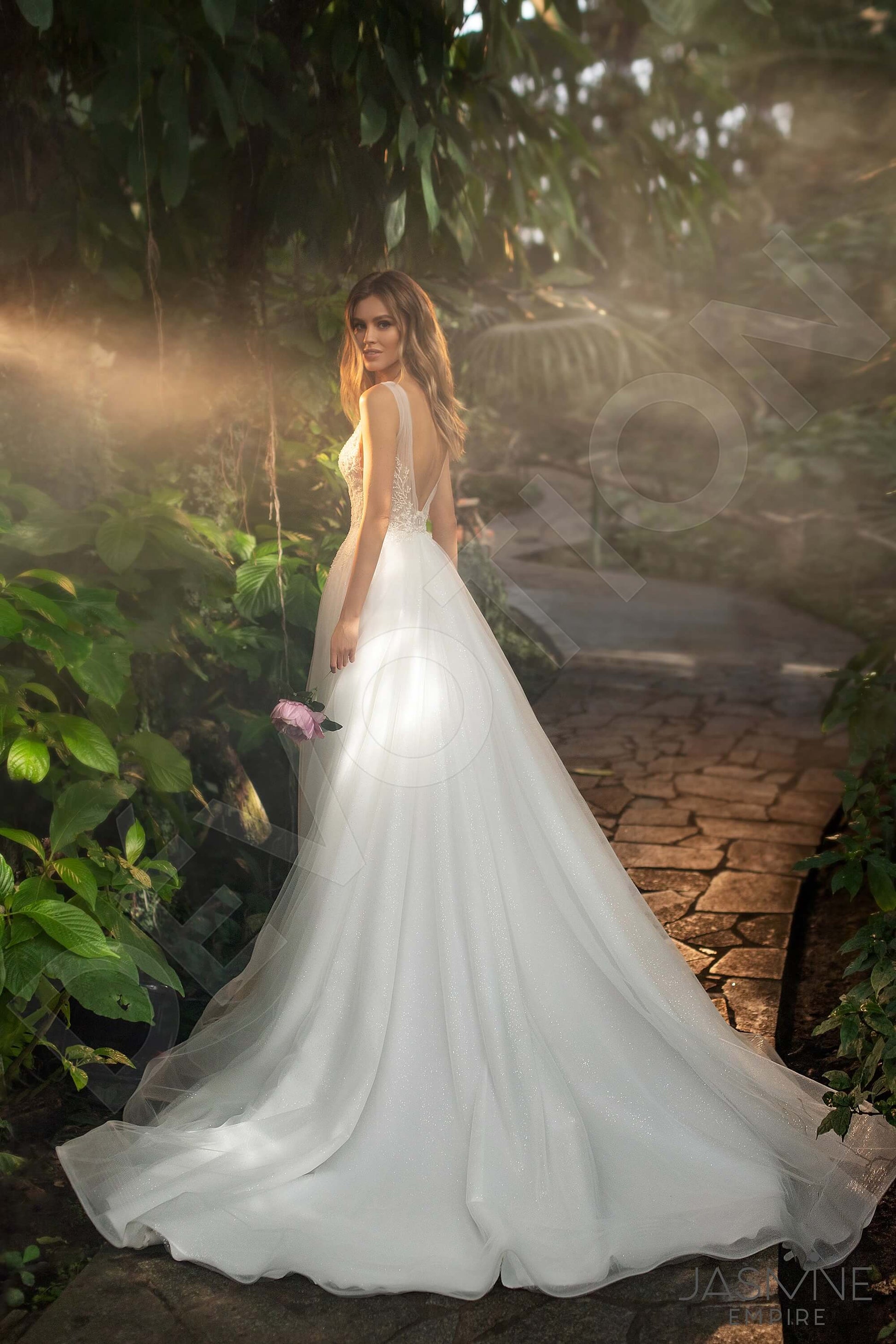 Rozalina A-line V-neck Ivory Wedding dress
