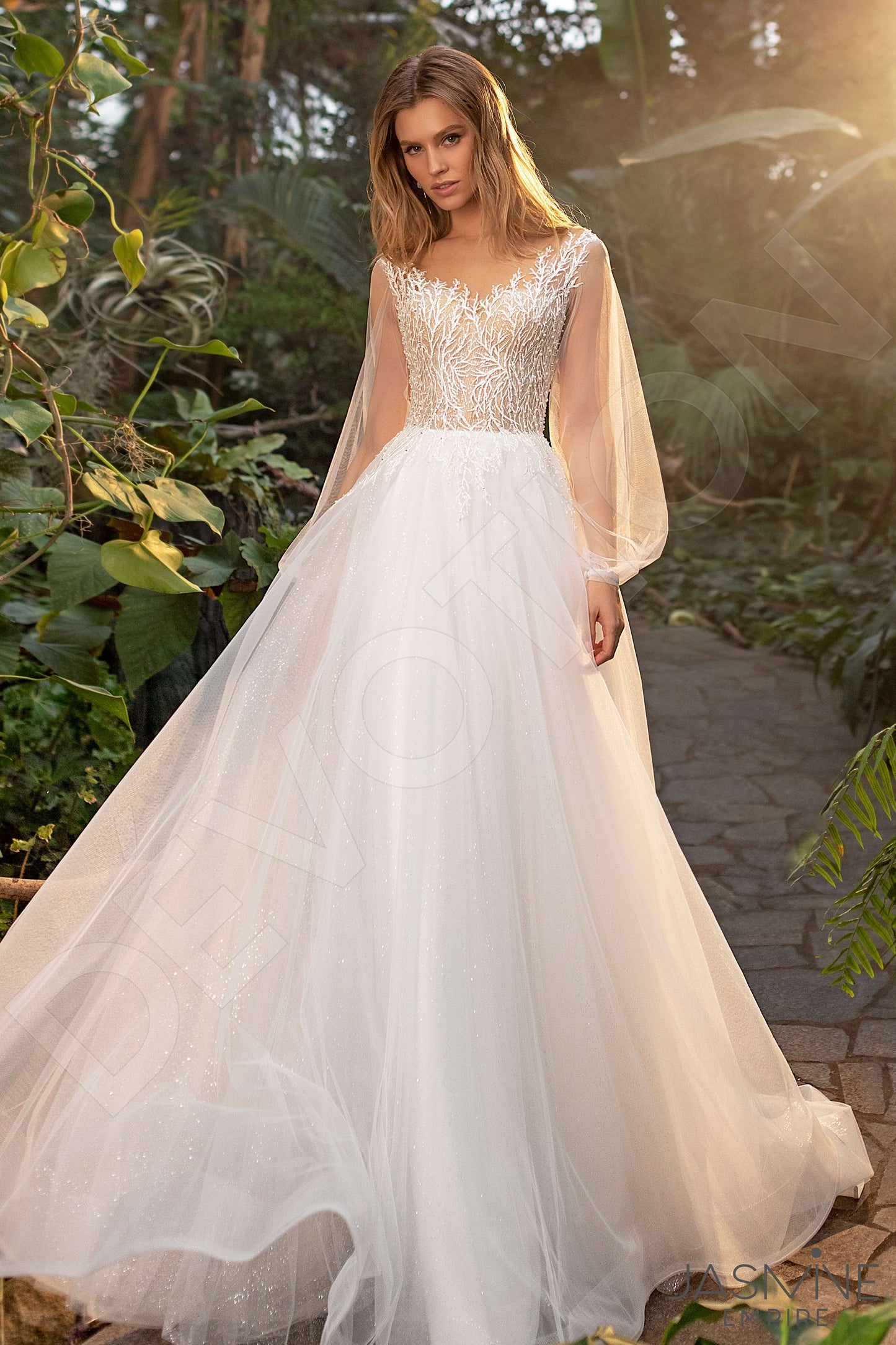 Ruby Full back A-line Long sleeve Wedding Dress Front