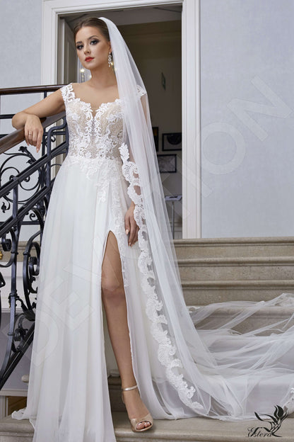Anan Full back A-line Short/ Cap sleeve Wedding Dress Front