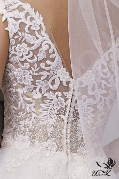 Anan Full back A-line Short/ Cap sleeve Wedding Dress 5