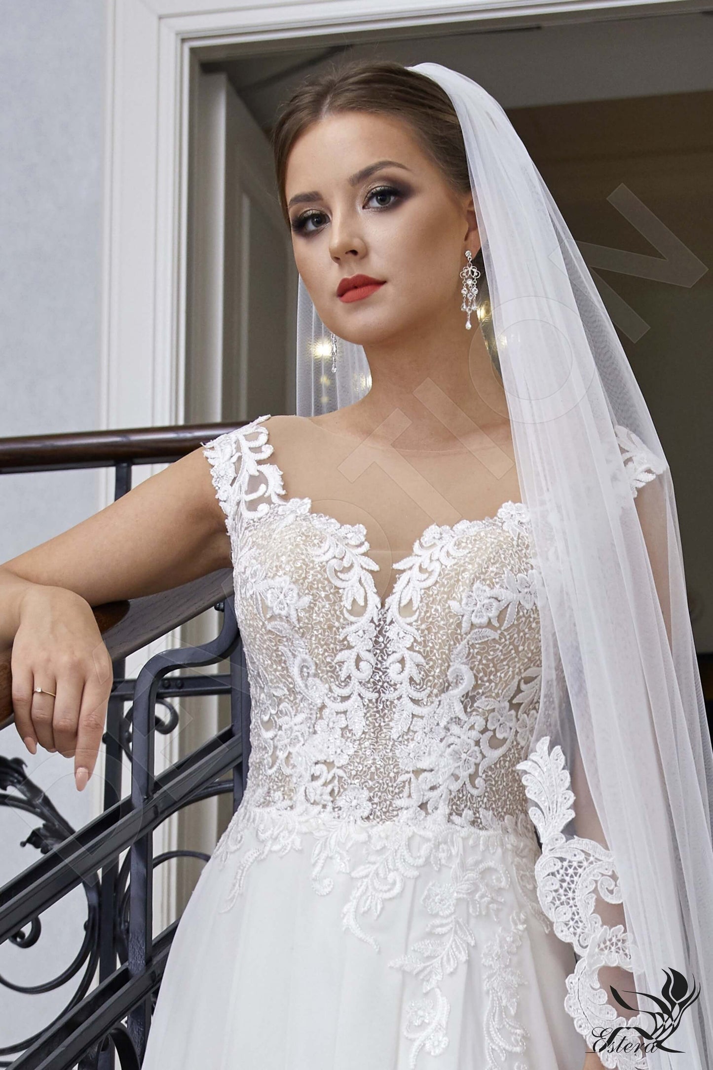Anan Full back A-line Short/ Cap sleeve Wedding Dress 2