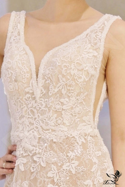 Anisa Open back Sheath/Column Sleeveless Wedding Dress 3