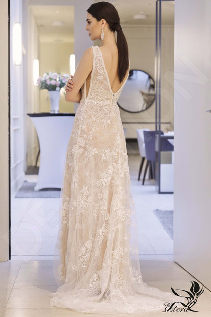 Anisa Open back Sheath/Column Sleeveless Wedding Dress Back
