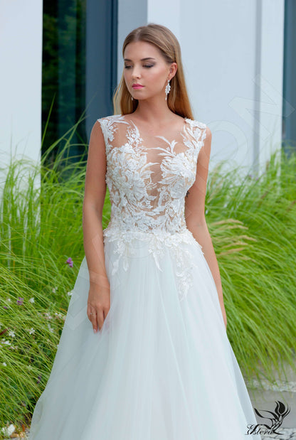 Delia Full back A-line Sleeveless Wedding Dress 2