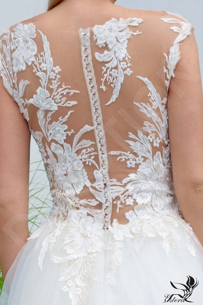 Delia Full back A-line Sleeveless Wedding Dress 4