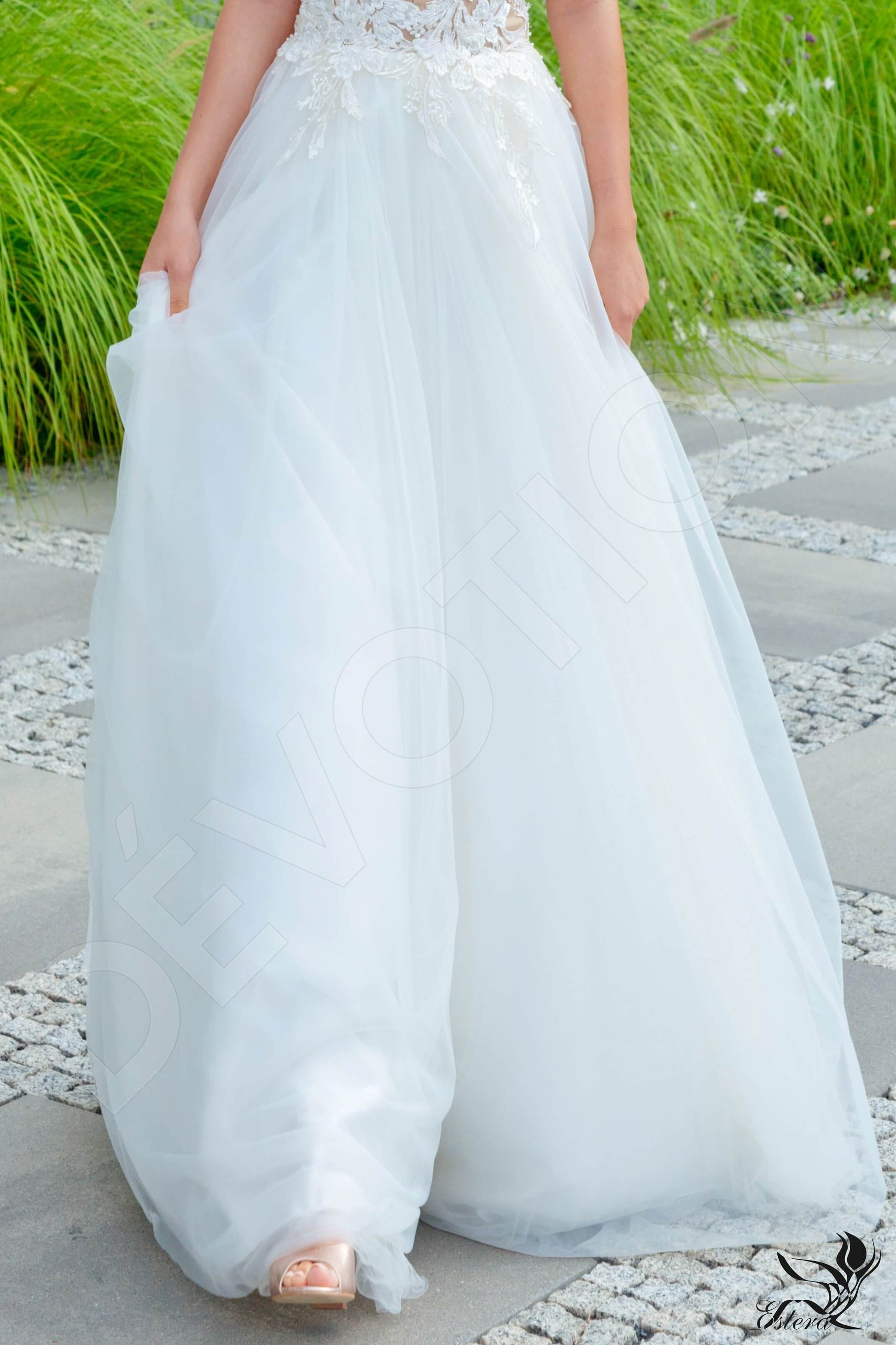 Delia A-line Jewel Ivory Wedding dress