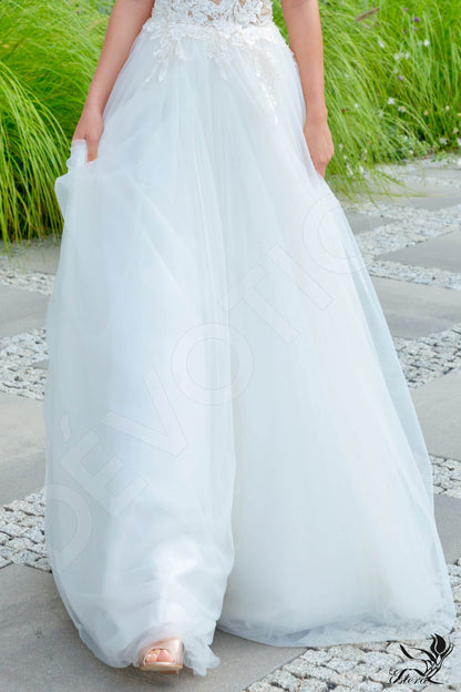 Delia Full back A-line Sleeveless Wedding Dress 7