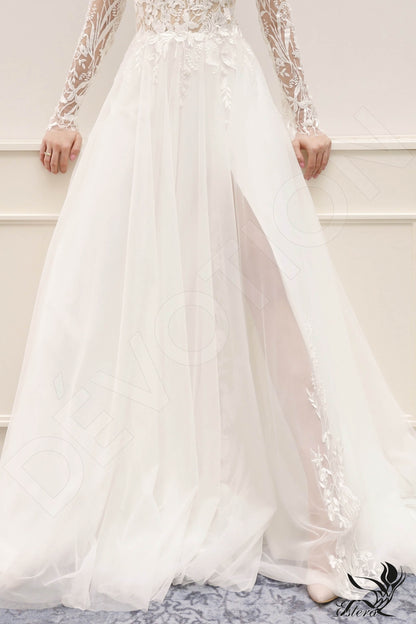 Dzalla Full back A-line Long sleeve Wedding Dress 7