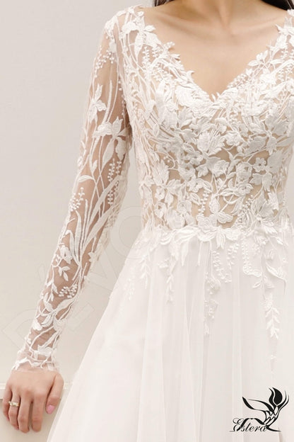 Dzalla Full back A-line Long sleeve Wedding Dress 6