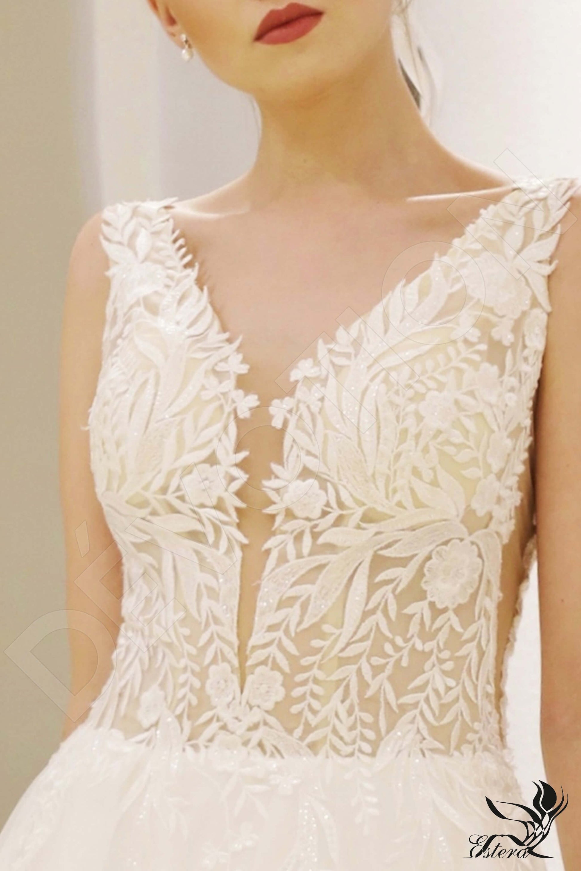 Hana A-line V-neck Ivory Wedding dress