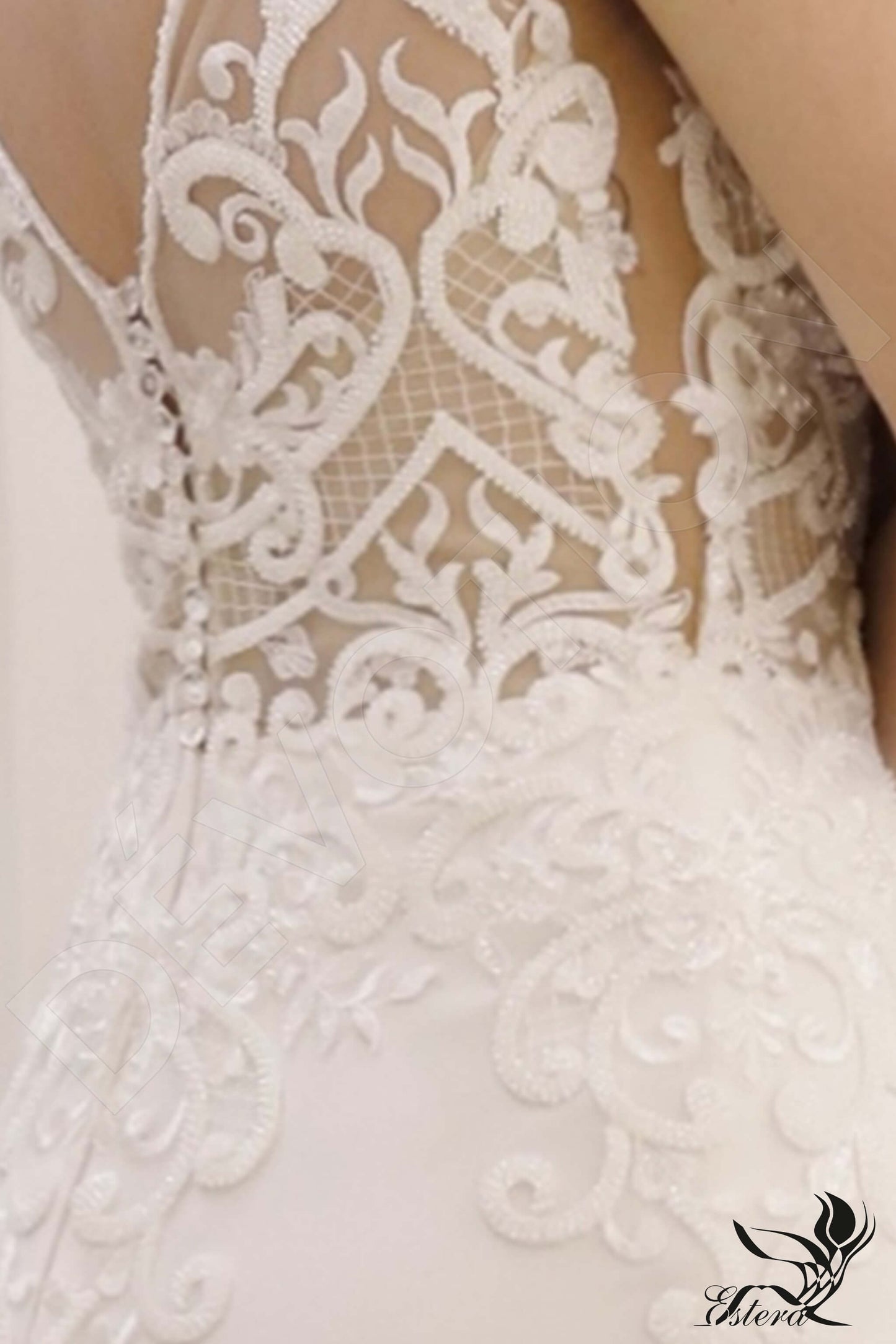 Jasminia Open back Sheath/Column Sleeveless Wedding Dress 5