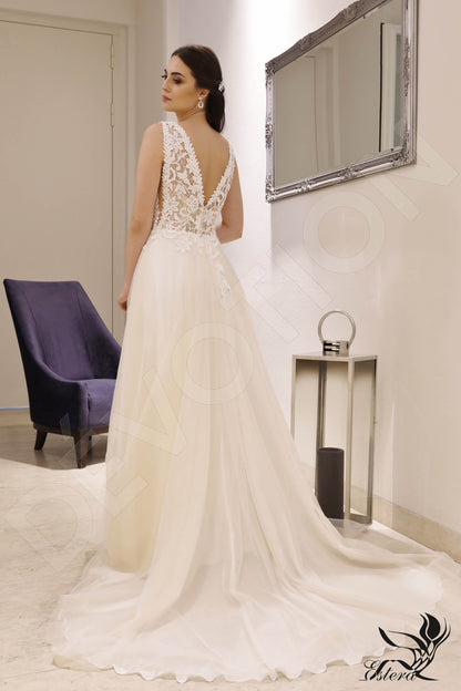 Lamis Open back A-line Sleeveless Wedding Dress Back