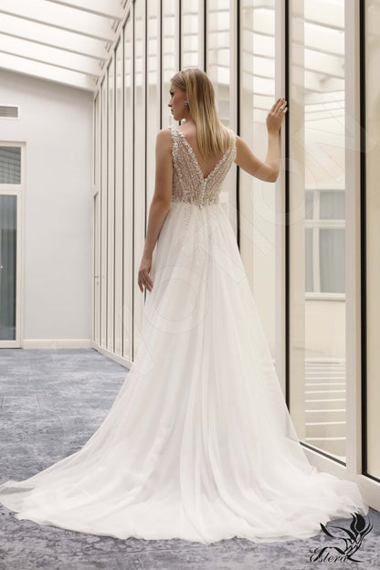 Marcela Open back A-line Sleeveless Wedding Dress Back