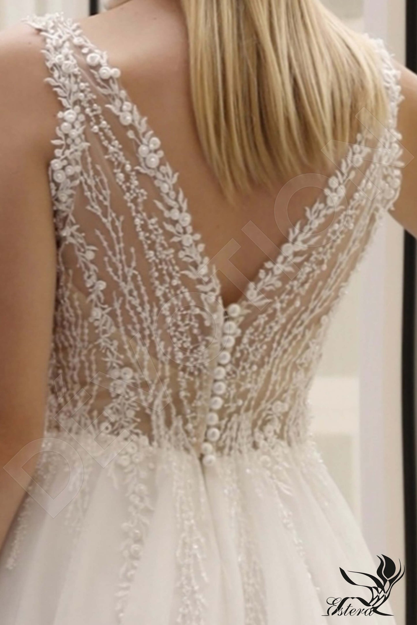 Marcela Open back A-line Sleeveless Wedding Dress 5