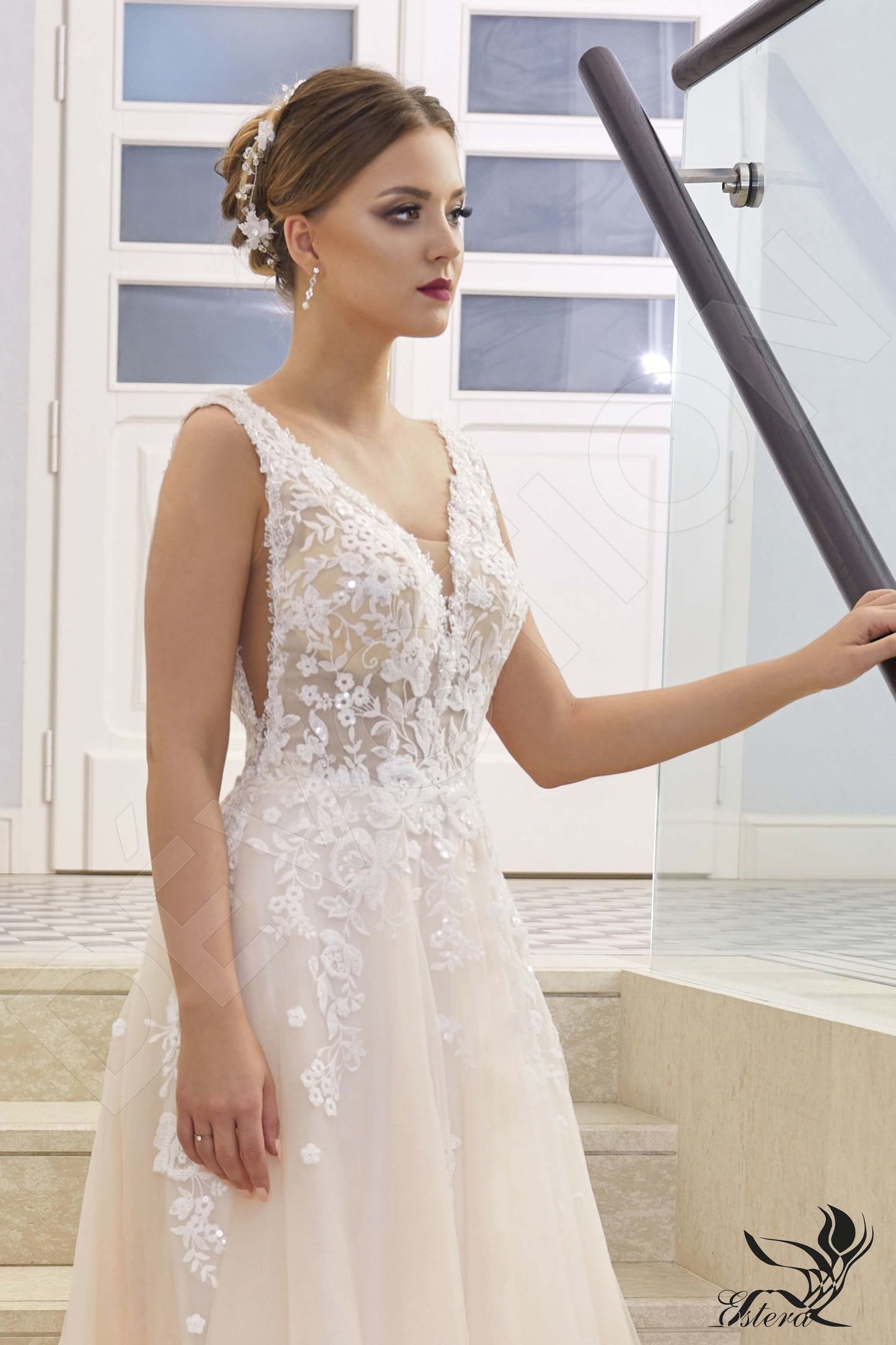 Rimina Open back A-line Sleeveless Wedding Dress 5