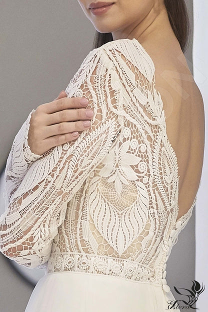 Samar Open back A-line Long sleeve Wedding Dress 5