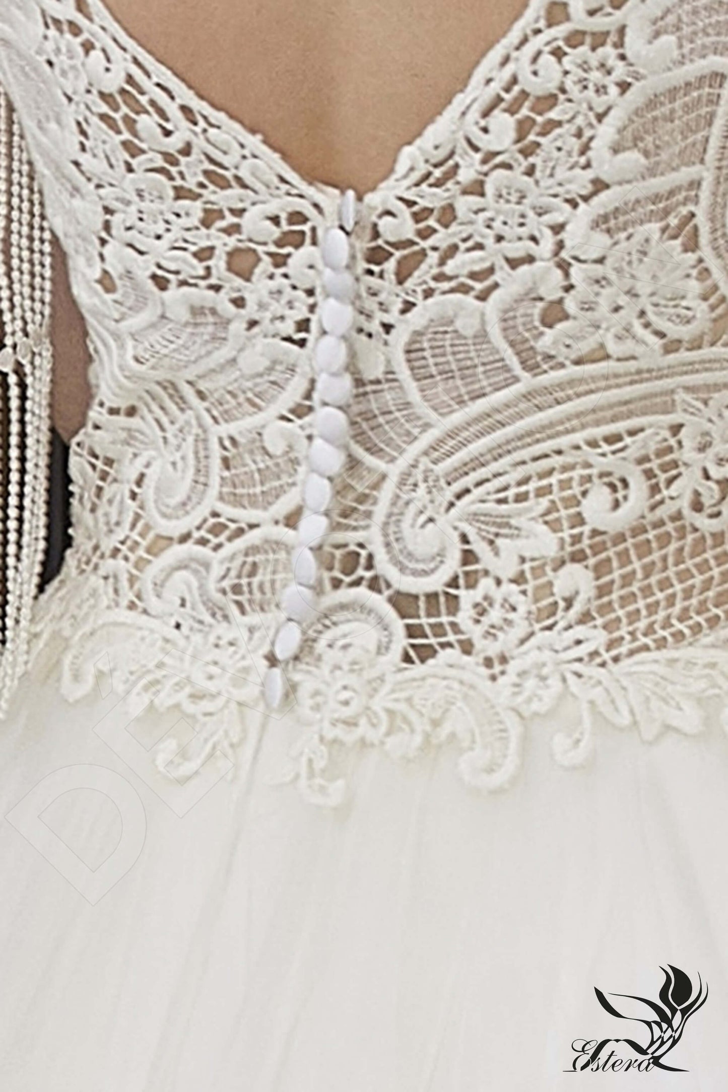 Szafira Open back A-line Short/ Cap sleeve Wedding Dress 6