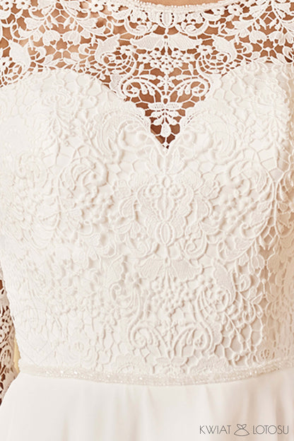 Citra Full back A-line Long sleeve Wedding Dress 4