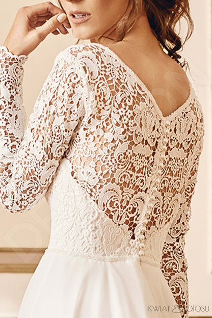 Citra Full back A-line Long sleeve Wedding Dress 7