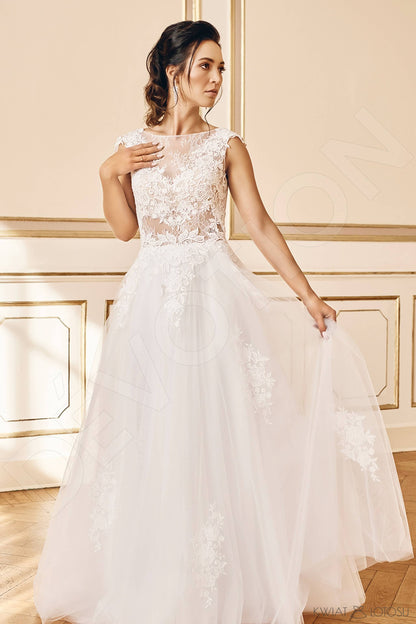 Lidi Full back A-line Sleeveless Wedding Dress Front
