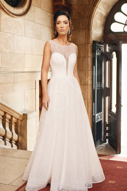 Lumia Full back A-line Sleeveless Wedding Dress Front