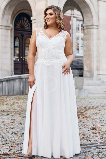 Rommi Full back A-line Sleeveless Wedding Dress Front
