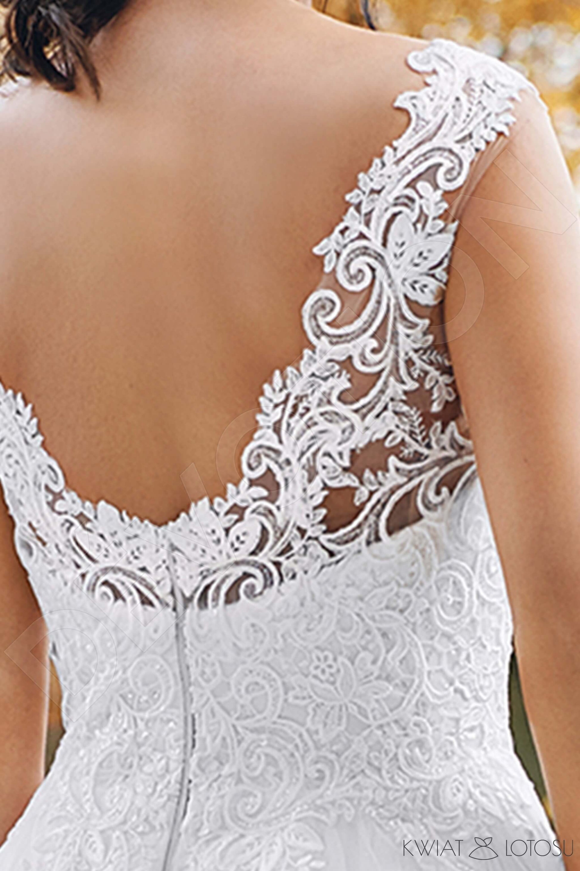 Tessa A-line V-neck Ivory Wedding dress