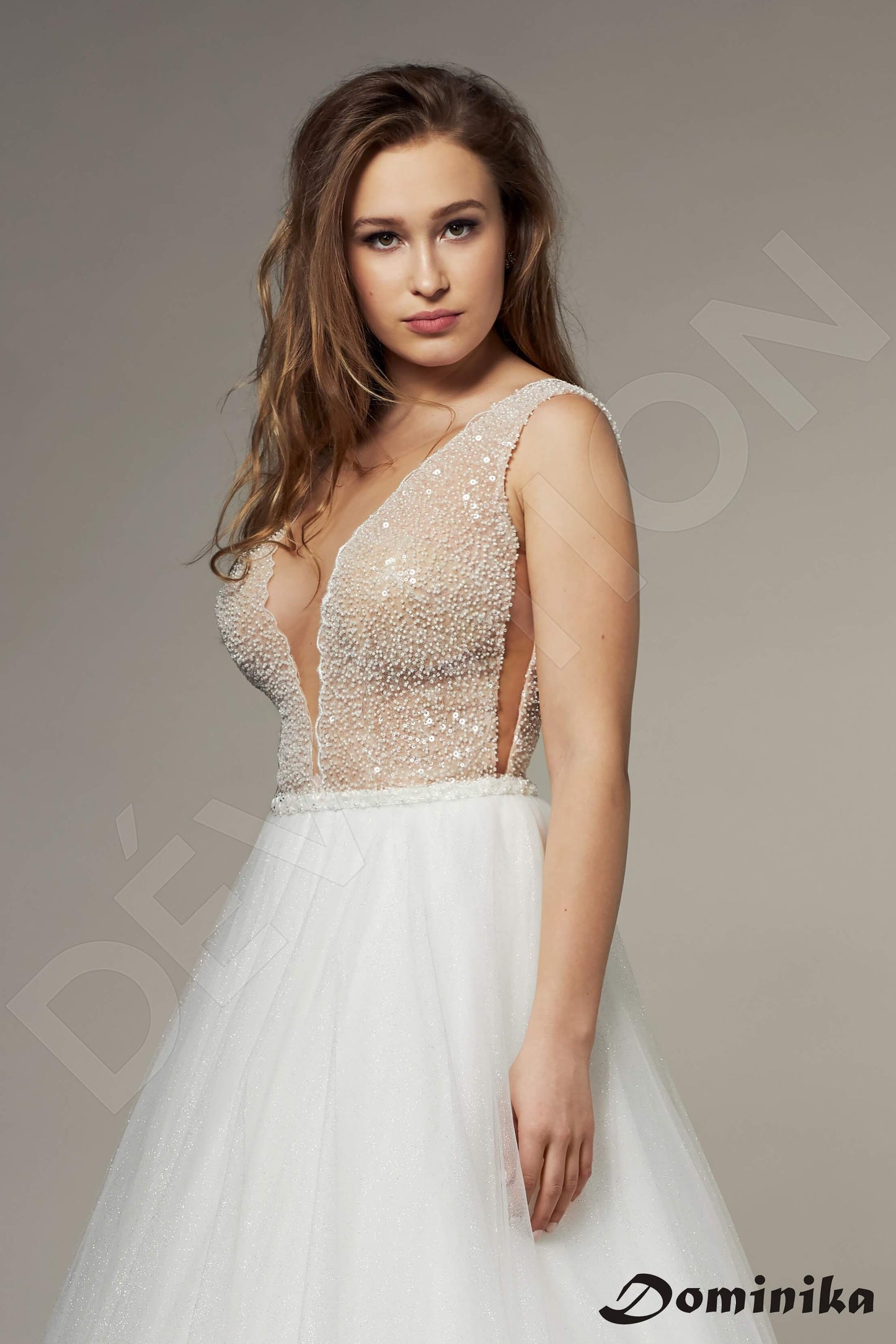 Azalee Open back A-line Sleeveless Wedding Dress 4