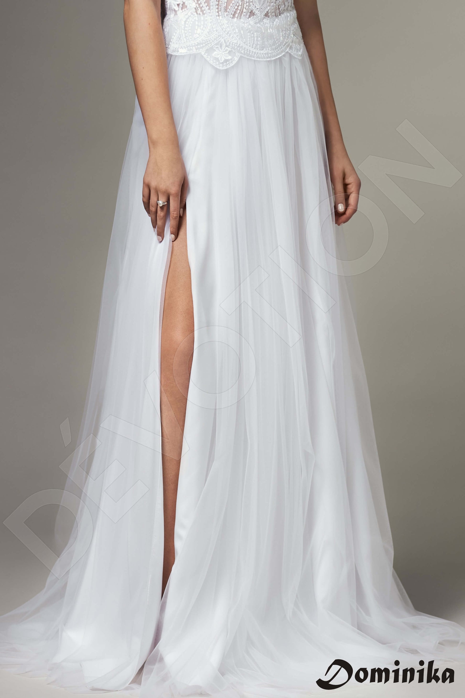 Calanthe A-line Halter White Wedding dress