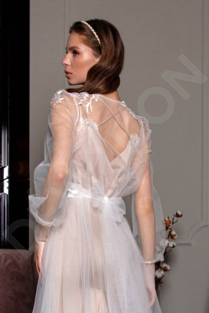 Bell Full back A-line Long sleeve Wedding Dress 6