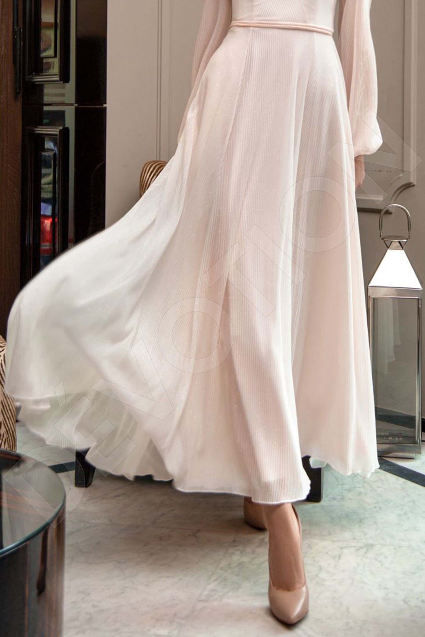 Mendi Open back A-line Long sleeve Wedding Dress 6