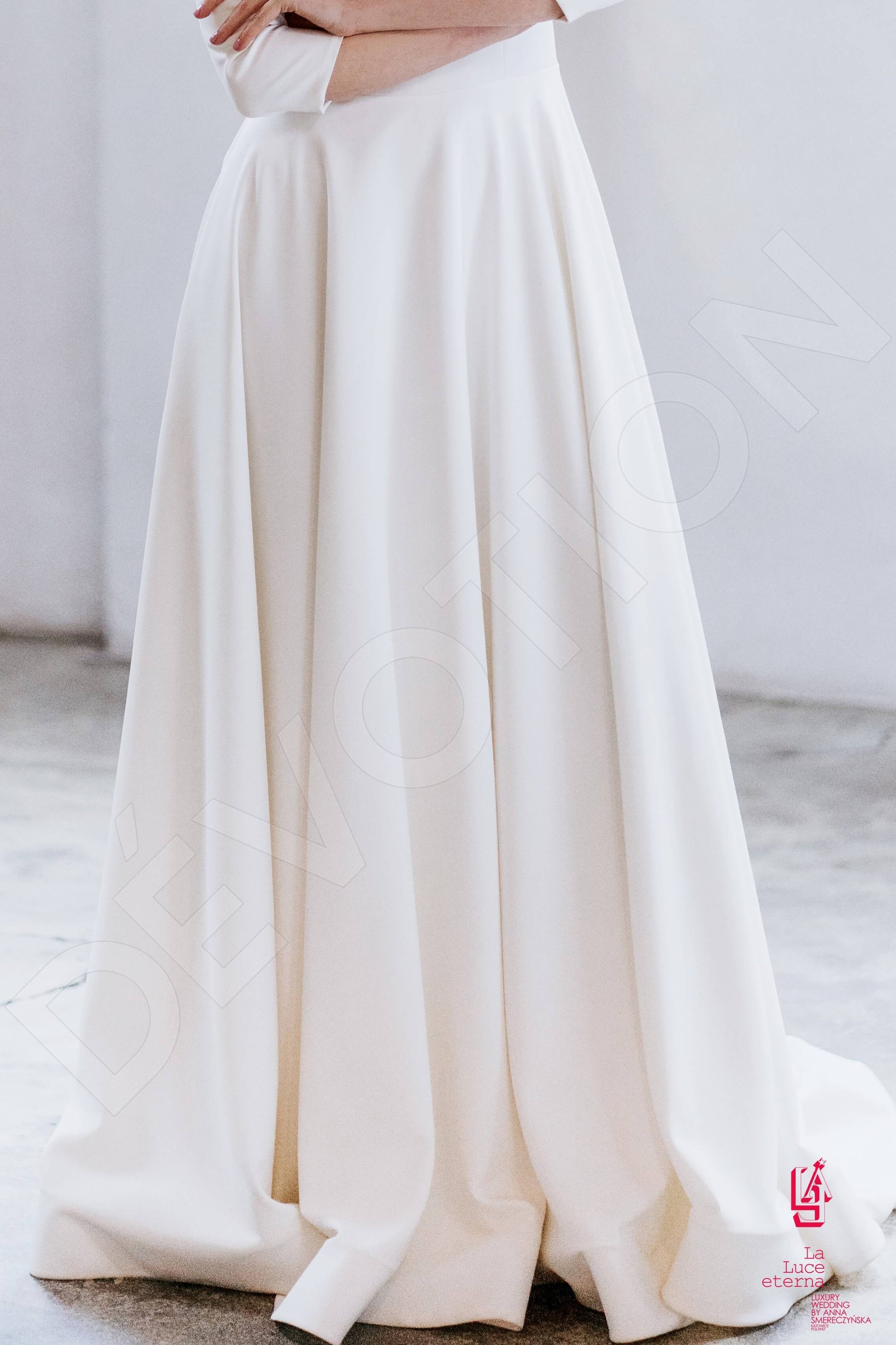 Addia A-line Boat/Bateau Ivory Wedding dress