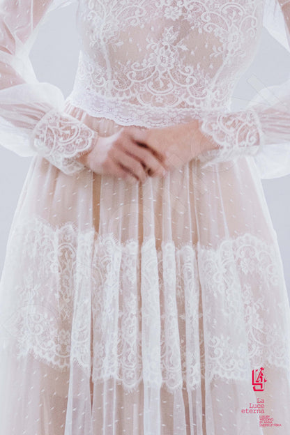 Alexa Full back A-line Long sleeve Wedding Dress 4