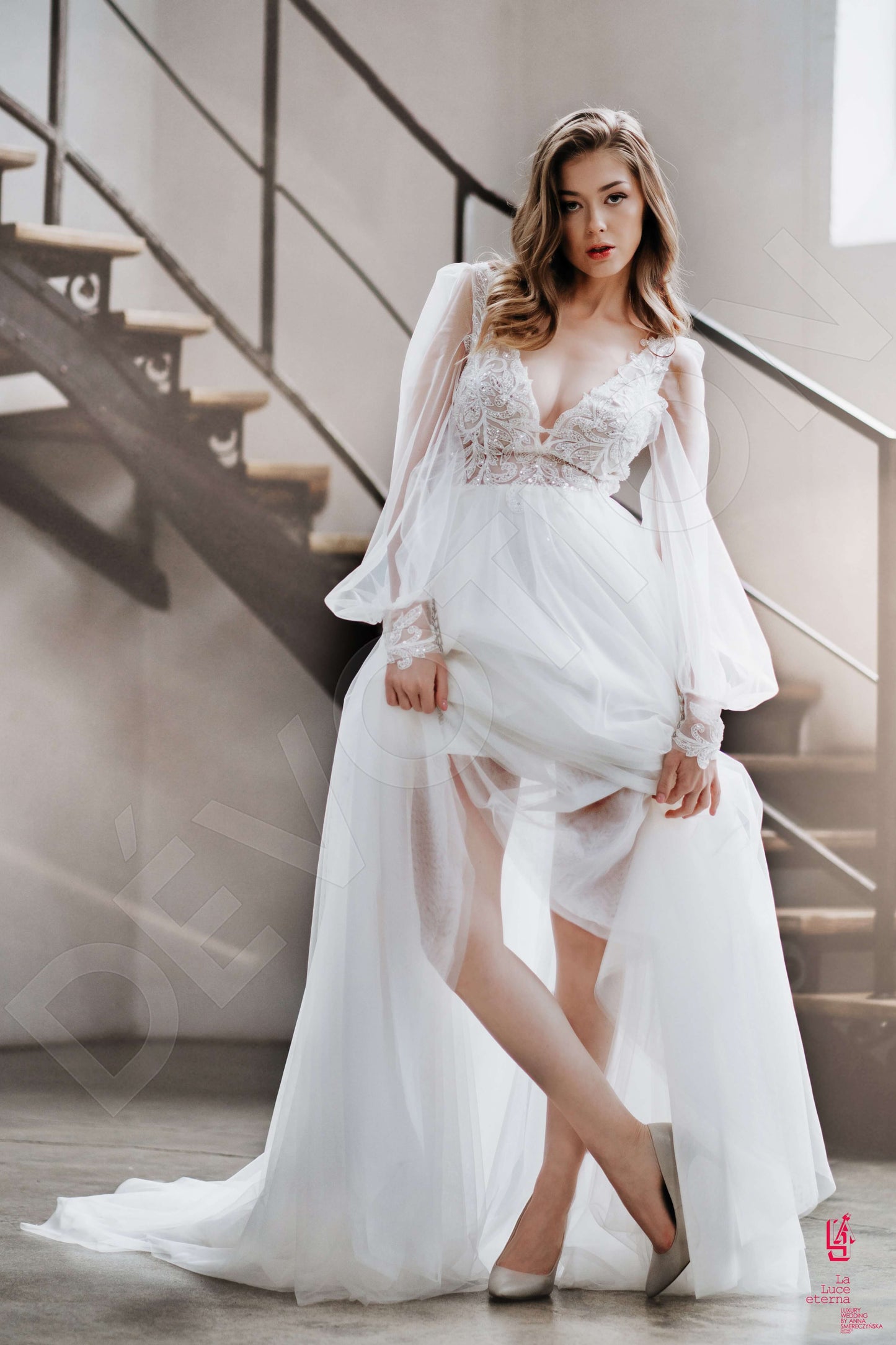 Fara Full back A-line Long sleeve Wedding Dress 2