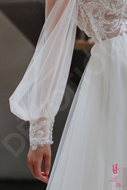Fara Full back A-line Long sleeve Wedding Dress 5