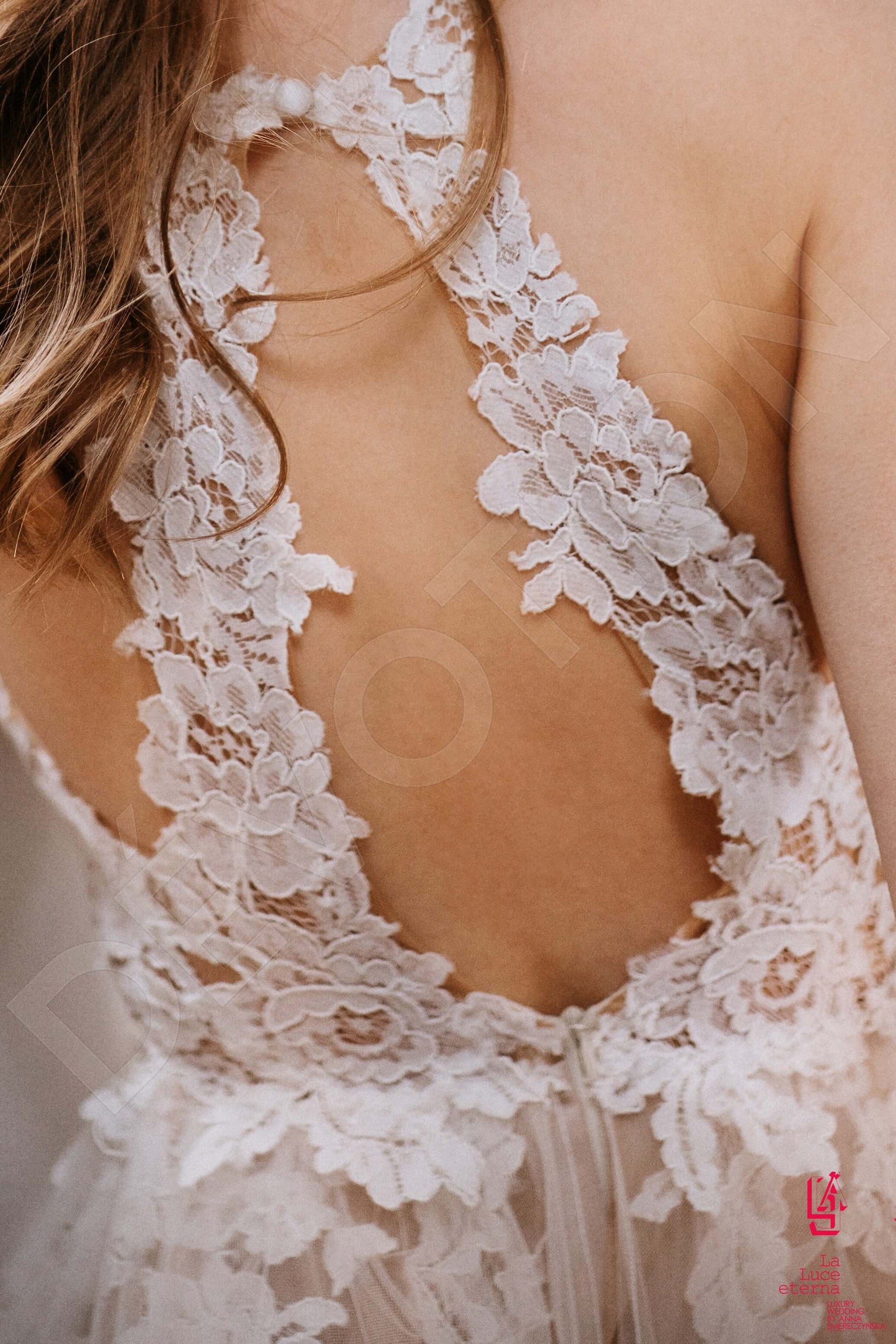 Laren A-line Illusion Ivory Nude Wedding dress
